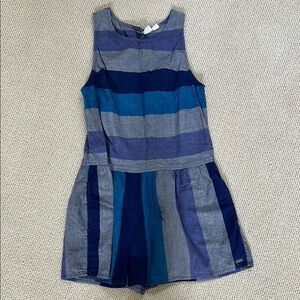 Roxy Blue and Gray Striped Jumpsuit for Casual Days🌿